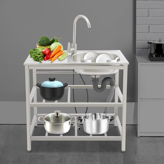 Support à éponge Pour évier Avec Ventouse – Acier Inoxydable Anti-rouille, Bac De Drainage, Rangement Multi-usage