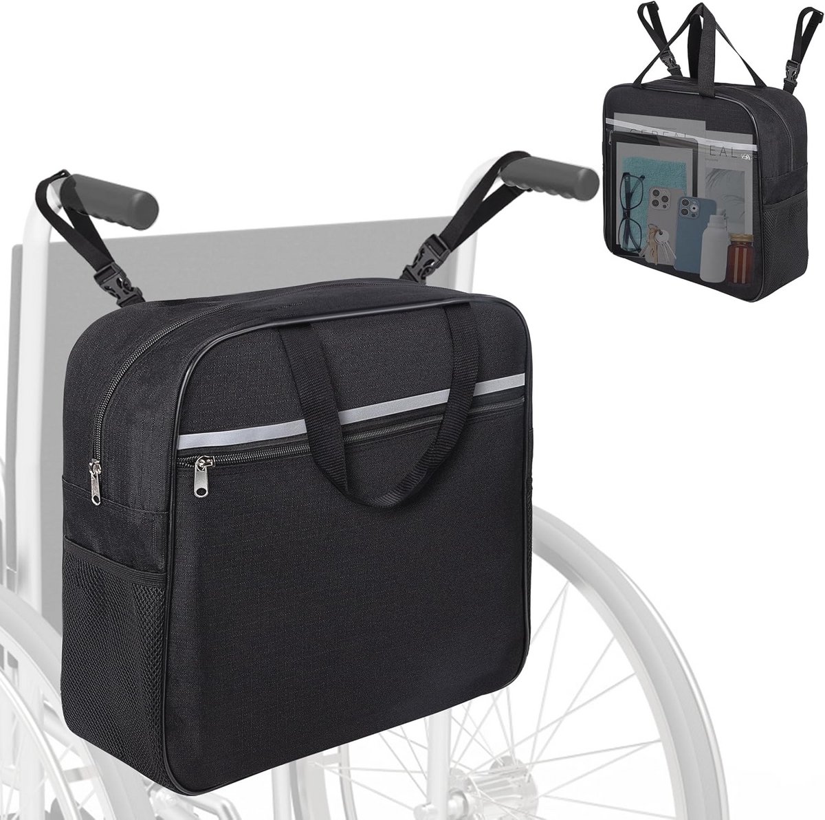 Waterdichte Rolstoeltas - Rugzak en Opbergtas voor Rolstoelen 38 x 38 x 13 cm