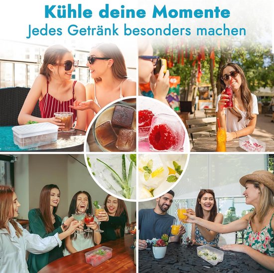 Ruimtebesparende ijsblokjeshouder voor 64 stuks - Ideaal voor cocktails, bier en grillparty's — afbeelding 3