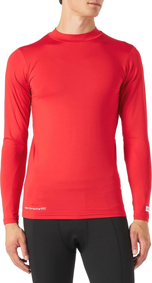 Dunne lange mouw shirt voor heren - nauwsluitende fit - sportief rood