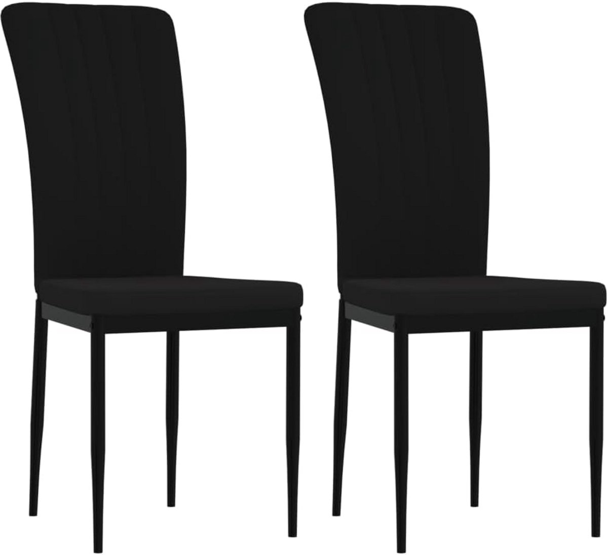 Set van 2 Eetkamerstoelen Zwart Fluweel - Comfortabel en Ergonomisch