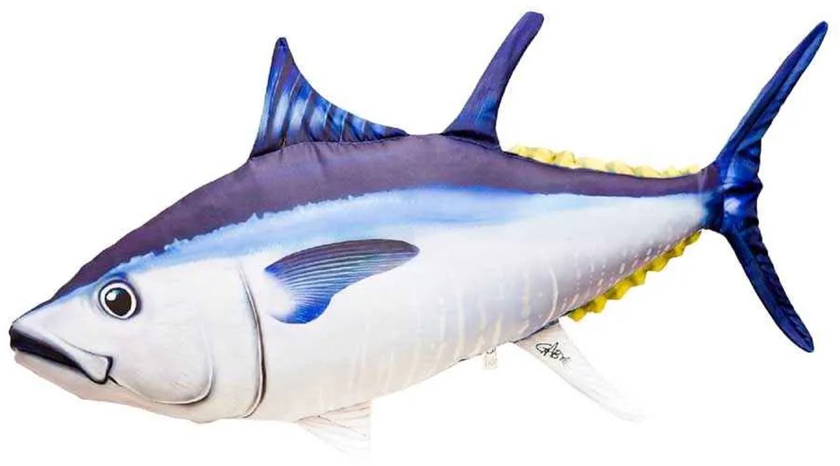 Gaby Het Monster Tonijn Kussen Wit,Blauw