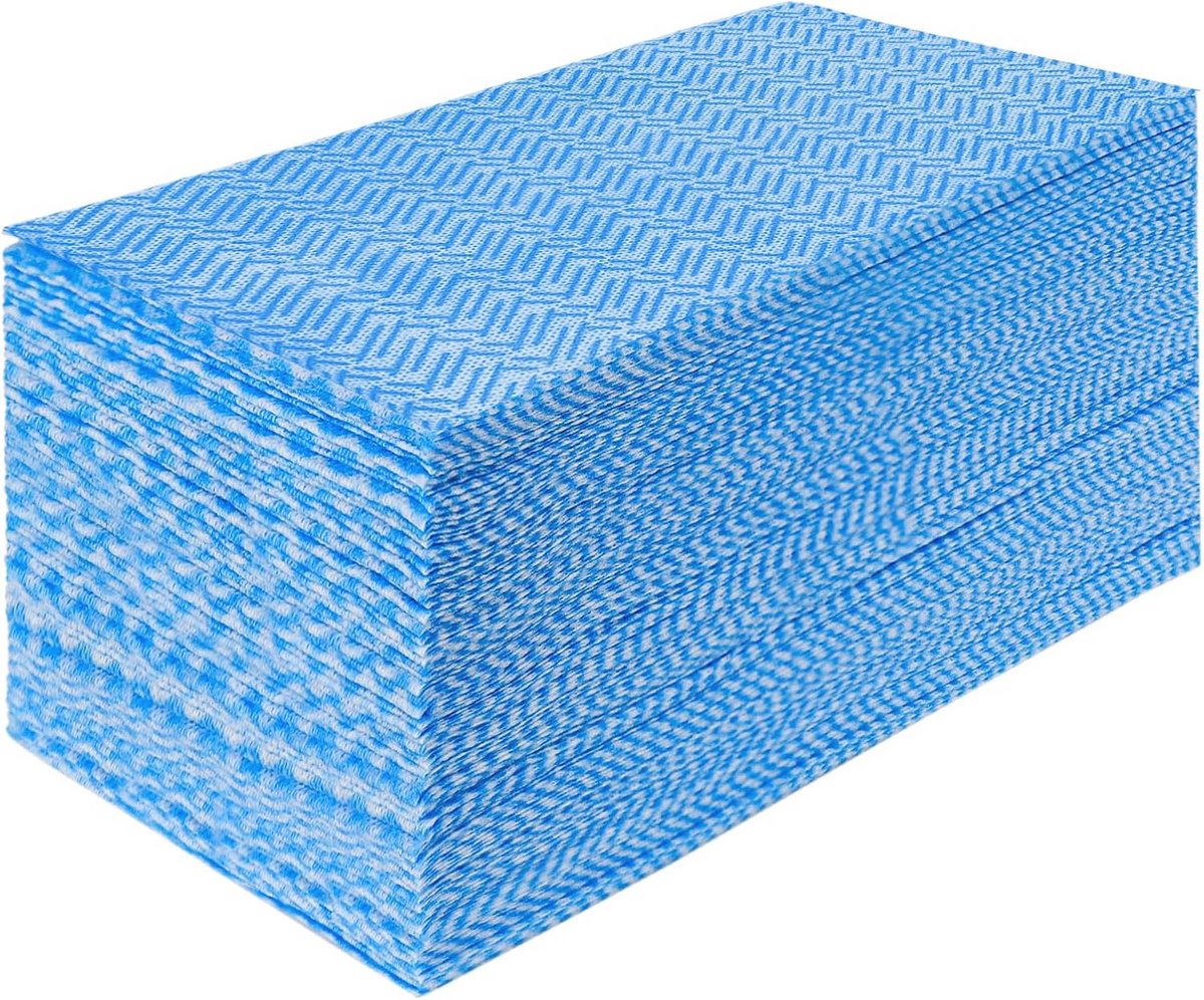 Herbruikbare Schoonmaakdoeken - Absorberende Keukenhanddoeken 60 Vellen Blauw