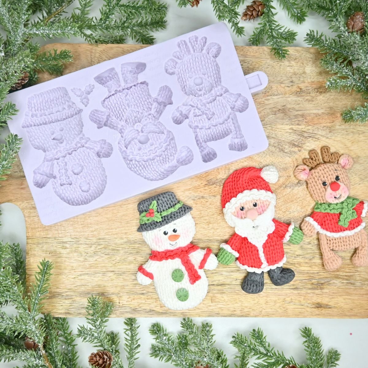 Karen Davies Siliconen Mal Gebreide Kerst