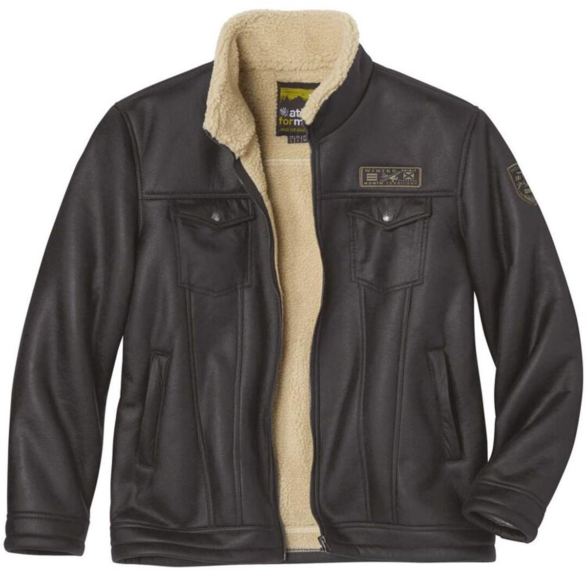 ATLAS FOR MEN - Pilotenjack van suèdine met sherpavoering - Heren - Verkrijgbaar in grote maten - 3XL