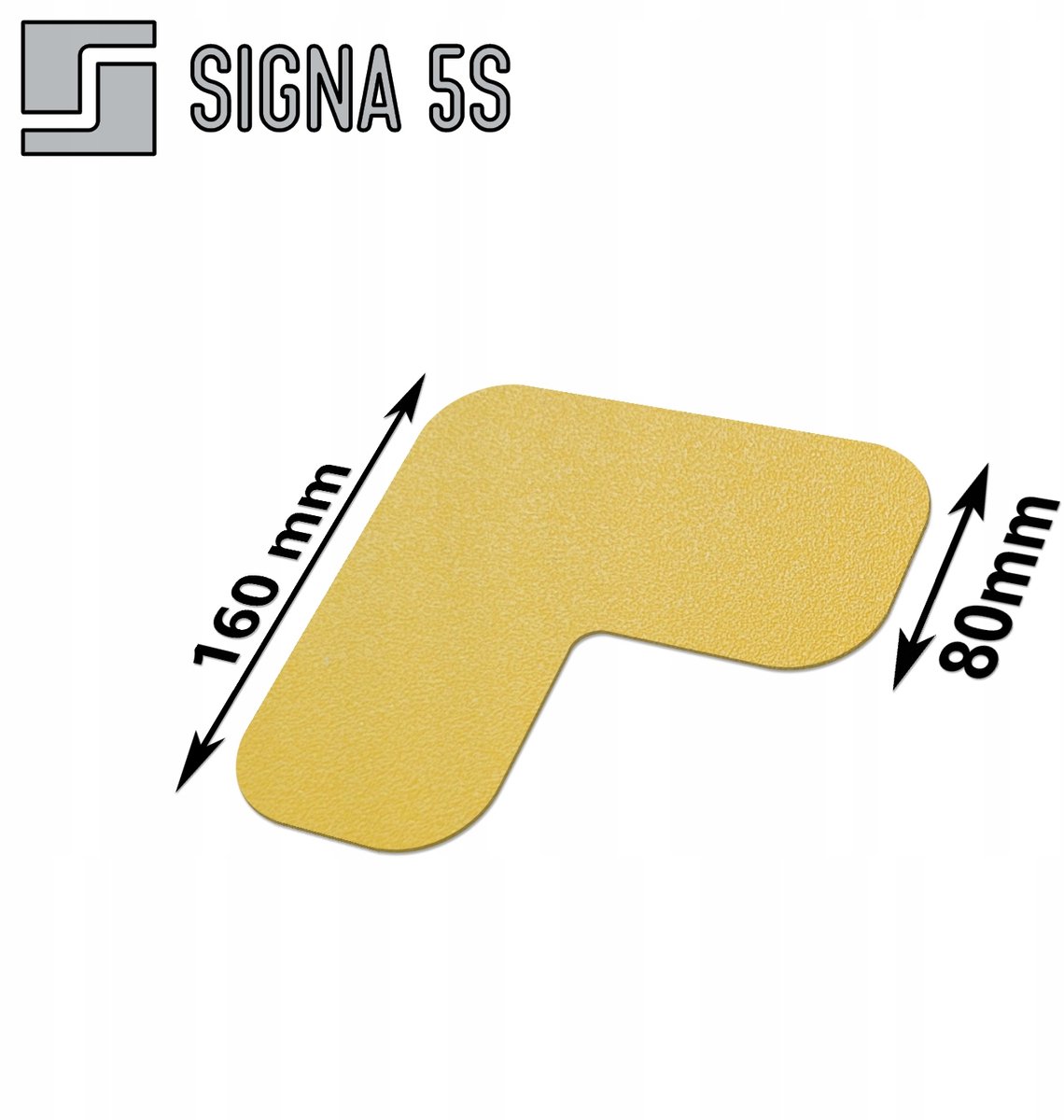 SIGNA 5S Vloermarkering L-vorm 160x160mm Geel Antislip