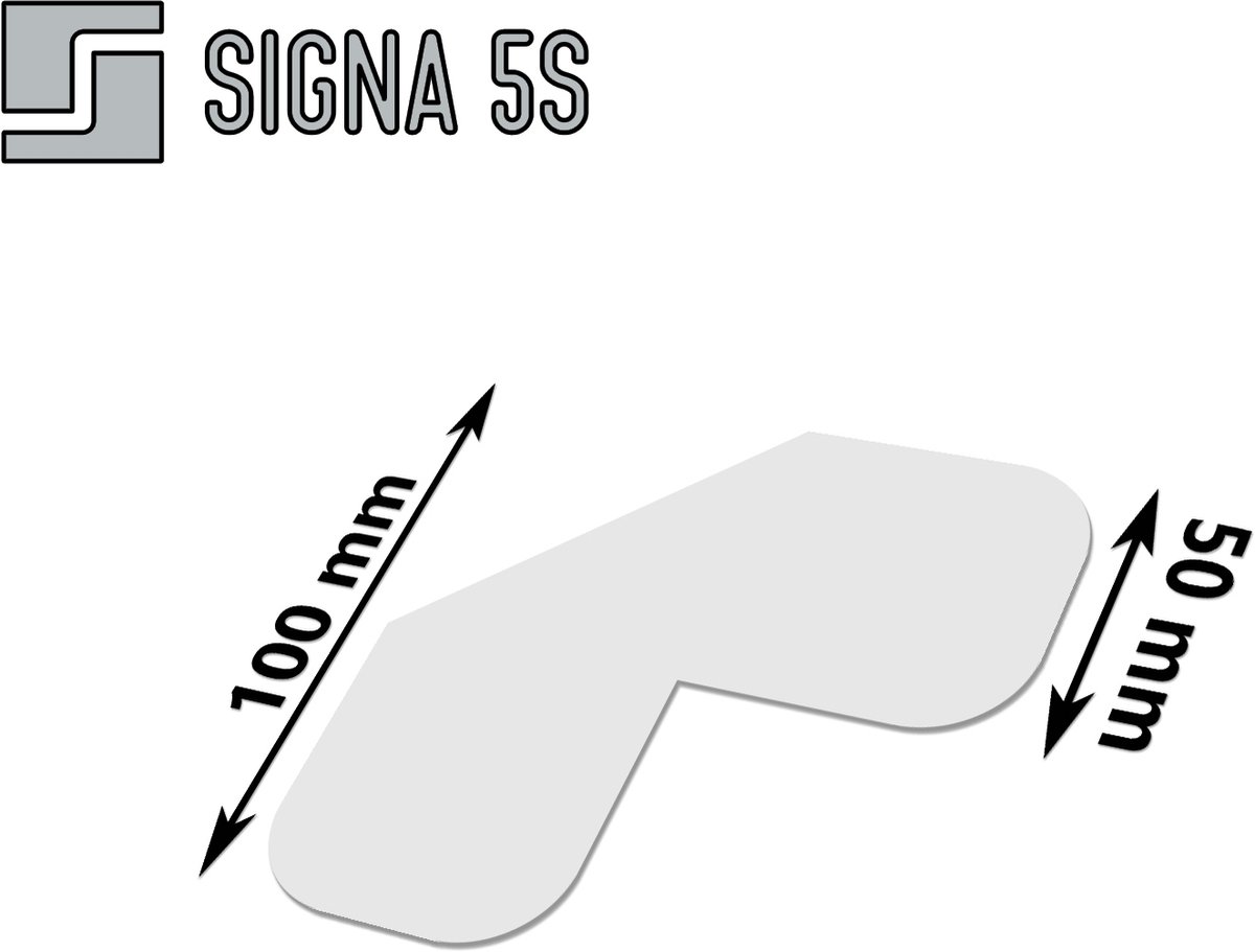 SIGNA 5S Vloermarkering Hoek L/X Wit 100x100mm Zelfklevend