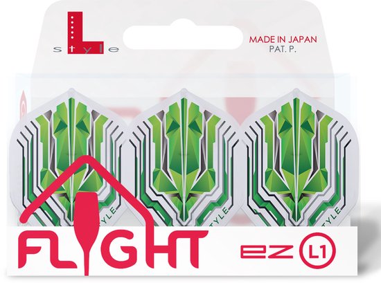 L-Style Champagne Flight EZ L1 Standard Origin Series Clear Green - Dart Flights van Merkloos — afbeelding 3