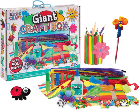 Knutselen Kinderen 500pcs - Knutselkoffer voor Jongens en Meisjes - Creatief Speelgoed - Knutselen