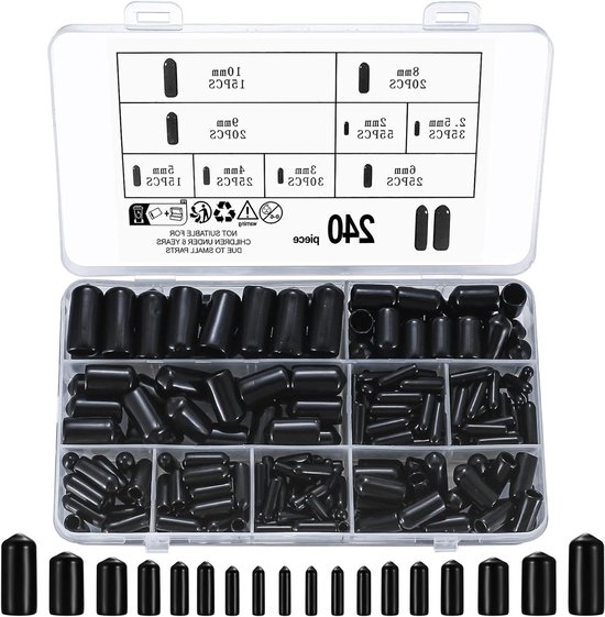 Set van 4 massief rubberen wiel, verschillende maten, verzinkte stalen velgen, zwart (100
