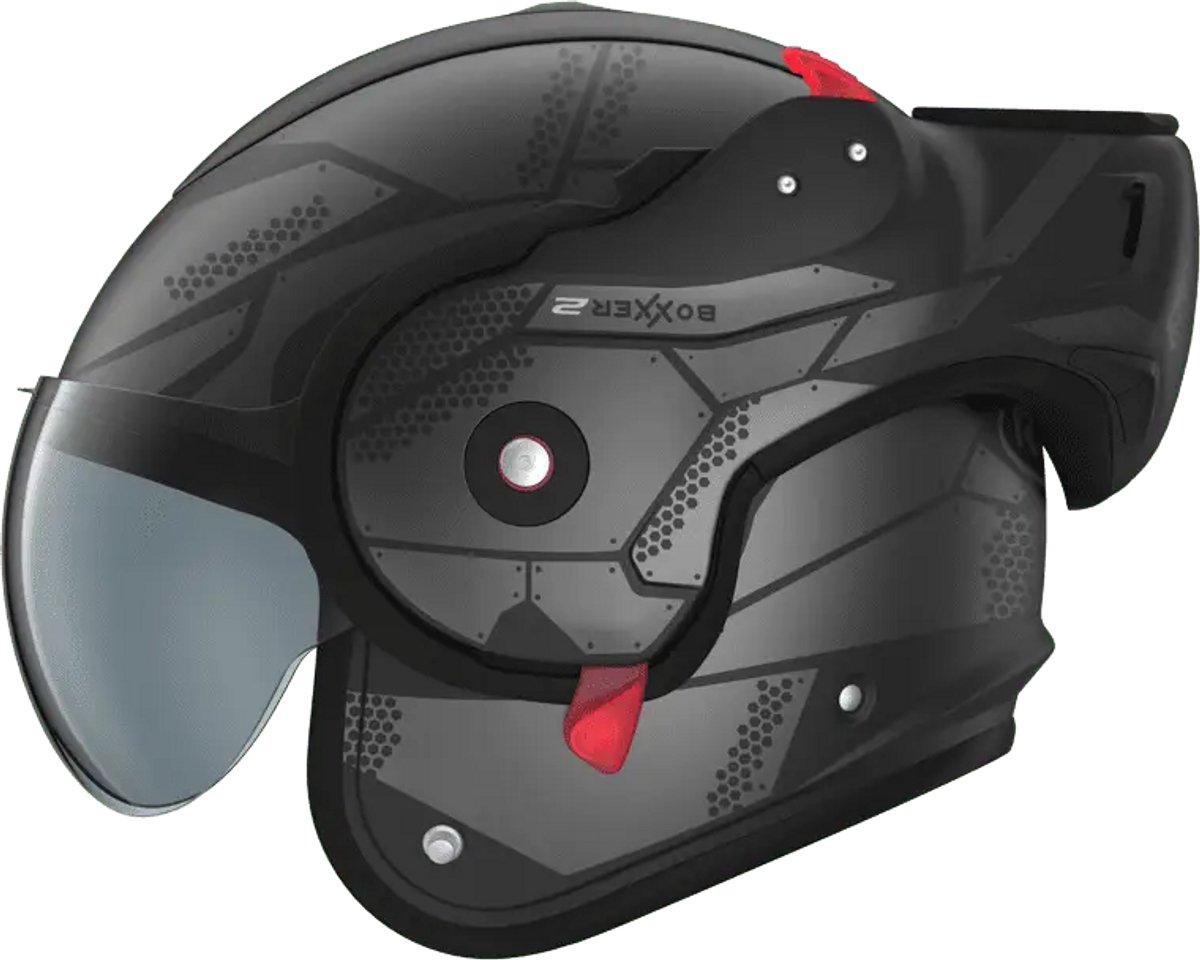 ROOF - RO9 BOXXER 2 KENDO MATT BLACK - STEEL - Maat XL - Systeemhelmen - Scooter helm - Motorhelm - Zwart - ECE 22.06 goedgekeurd - Scooterhelmen mannen en vrouwen.