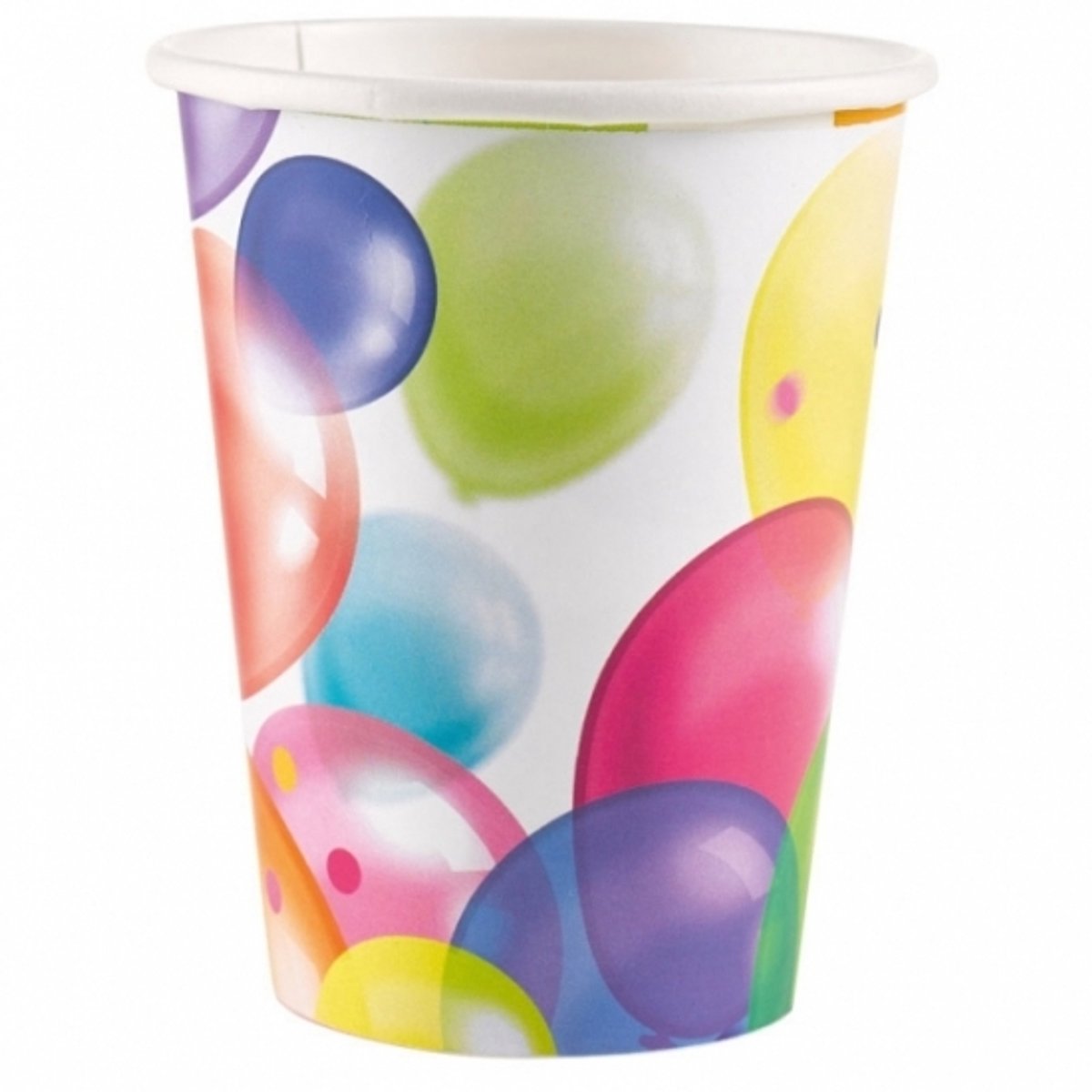 Feest wegwerp bekertjes - 24x stuks - 250 ml - karton - ballonnen opdruk