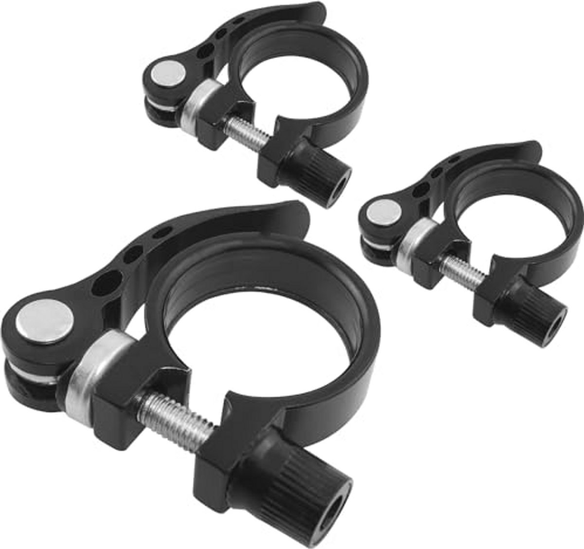 Fiets Zadelpen Klem Set van 3 - 31.8mm Quick Release Aluminium Klemmen voor Mountain, Folding en Track Fietsen