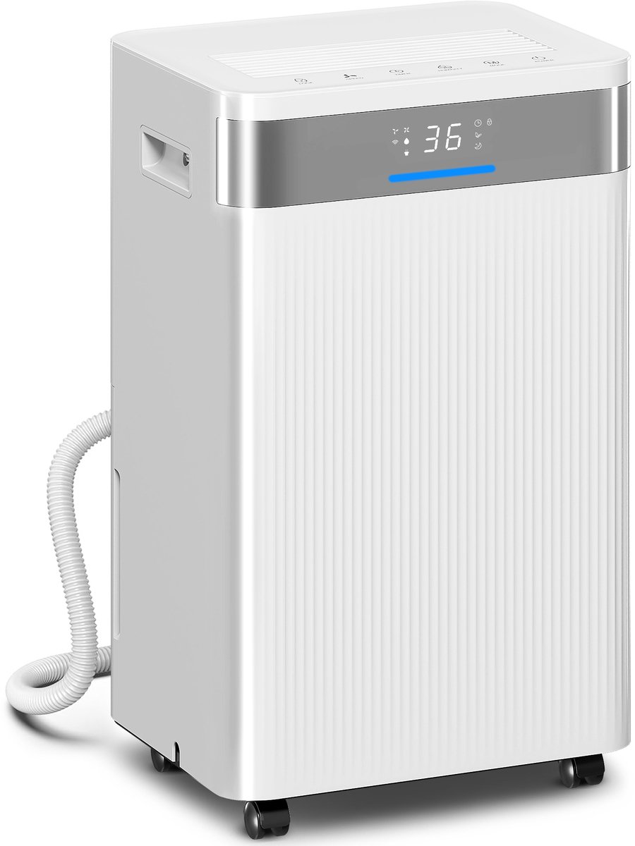 HOMCOM Dehumidifier ABS 30,5L x 23,5B x 49,5H cm Wit