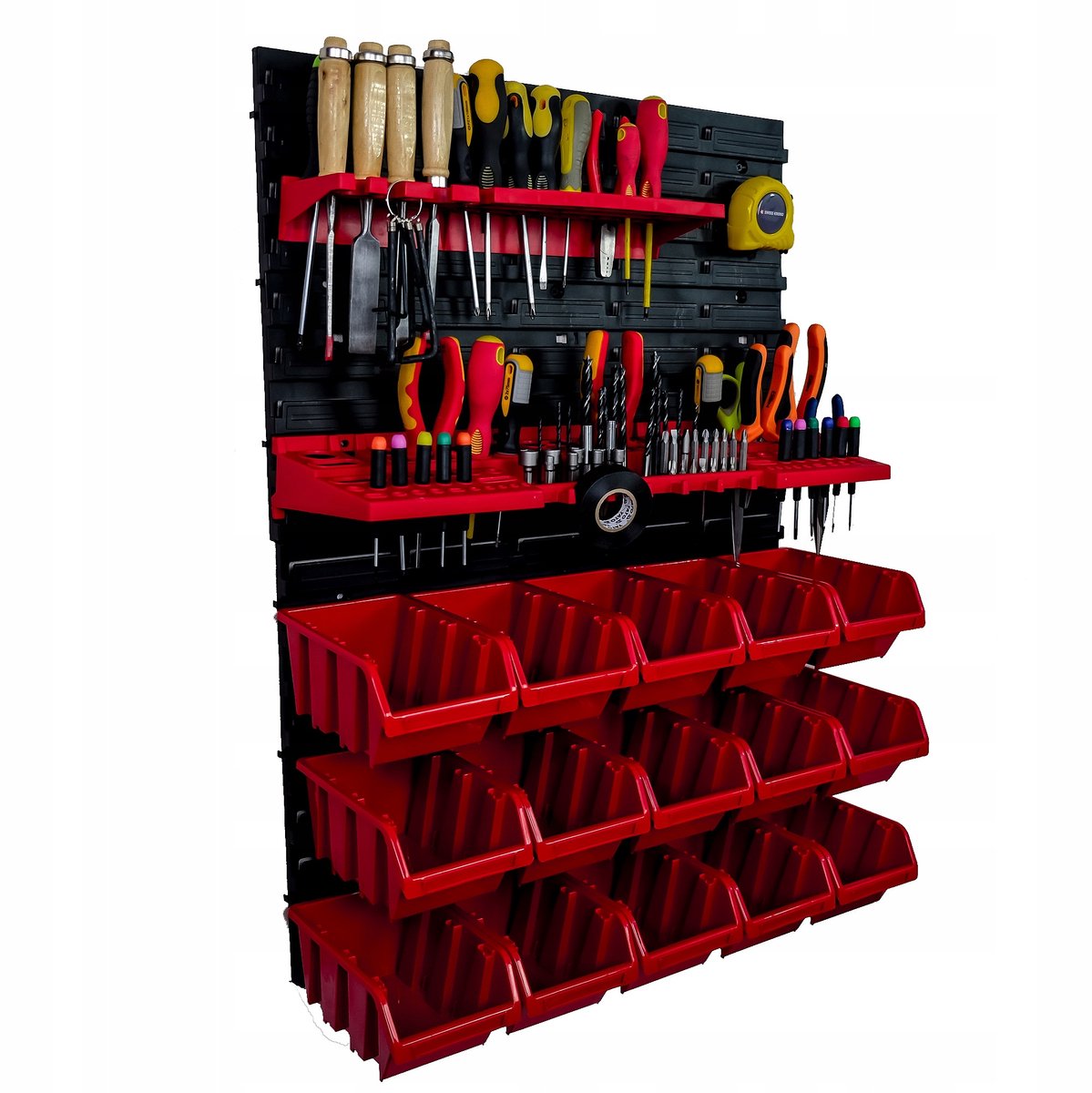 Gereedschapswand 57x78 cm met 15 Bakjes & Ophangsystemen