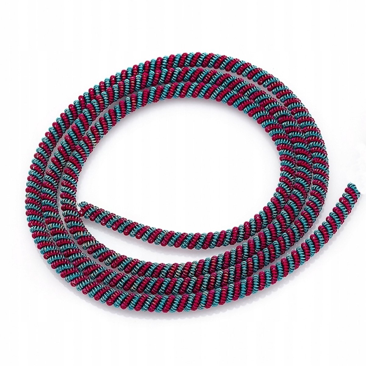 Gekleurde borduurkous, koper, turkooisrood, 3 mm, 60 cm