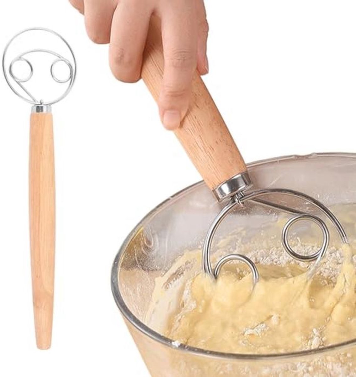 Roestvrij Stalen Deense Garde - Deegbezem voor Perfect Deeg en Brood Bakaccessoires