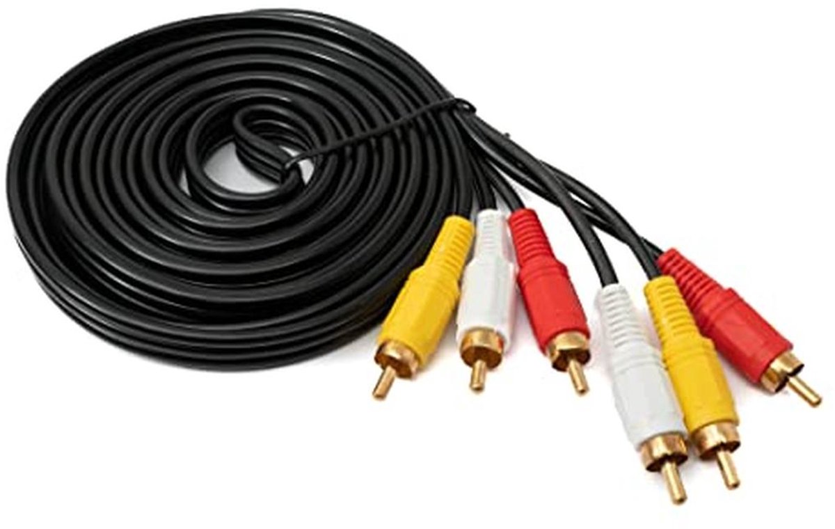 3 meter RCA kabel voor stereo en composiet video