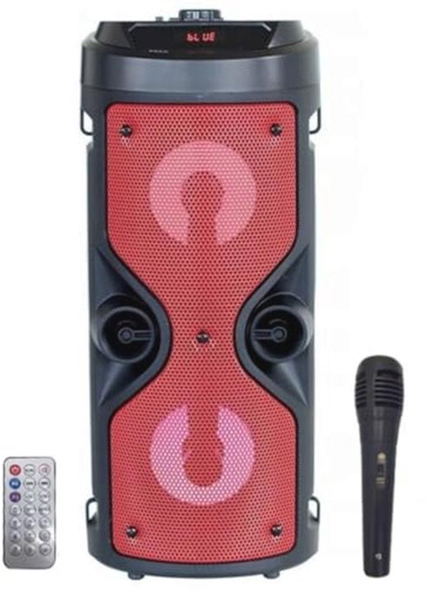 Draagbare Bluetooth Speaker met Karaoke Modus, FM Radio en LED Verlichting