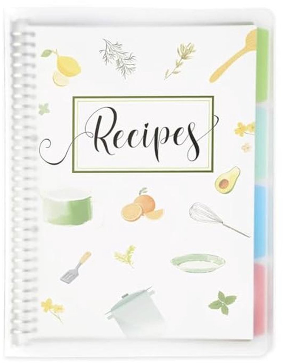 Receptenboek 8,5" x 11" - Persoonlijk Blanco Kookboek met Verdelers