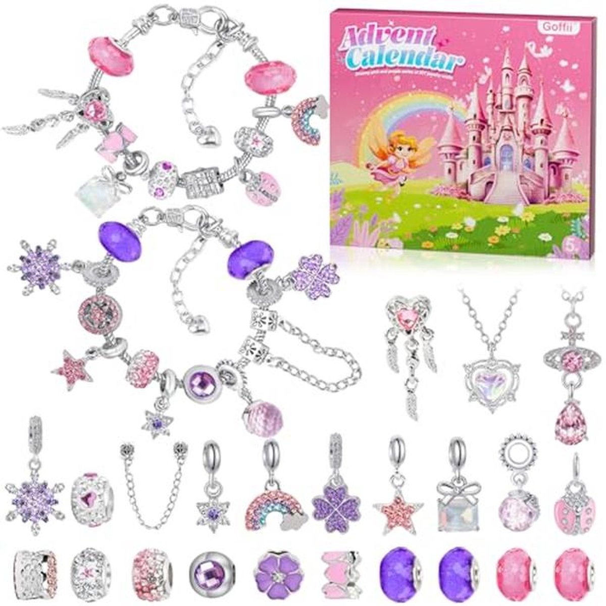Adventskalender 2025 voor meisjes - Creatieve kerstkalender voor DIY sieraden