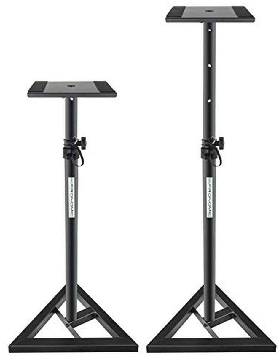 Verstelbare Statief voor Studio Monitoren - Hoogte 80cm tot 130cm, Driehoekbasis met Antislip en Spikes