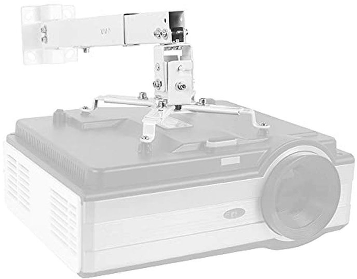 Universele Verstelbare Wandplafondprojector Monteer Beugel met Uitschuifbare Lengte in Wit