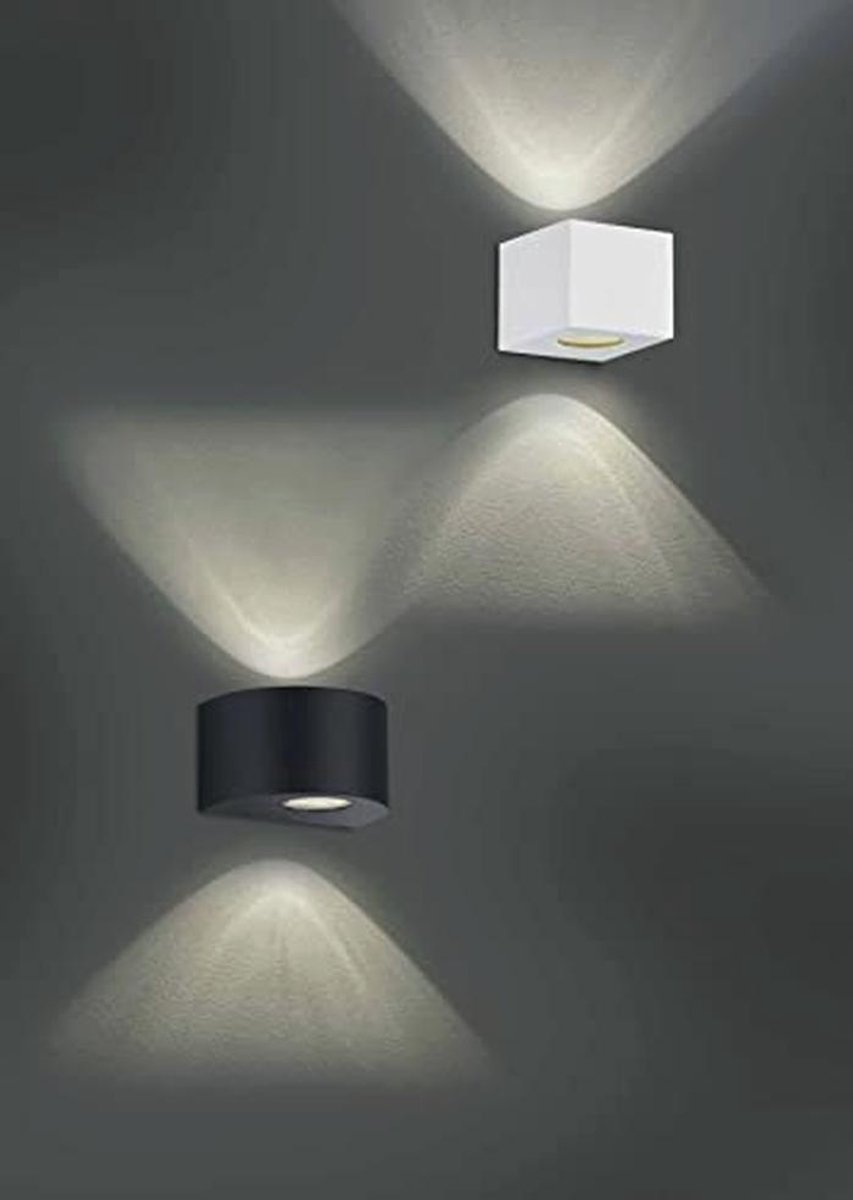 Buitenwandlamp met Up en Down Verlichting – Mat Zwart, 2x 2 Watt LED