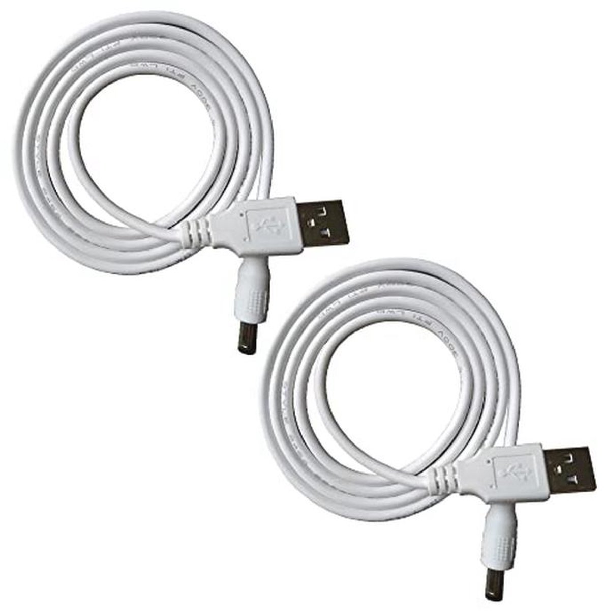 USB naar DC 5V Stroomkabel 2 Stuks - 1 Meter Adapterkabel voor elektrische apparaten