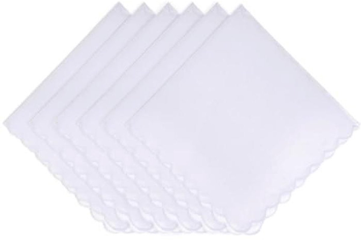 Zes Witte Zakdoeken van Katoen – Elegant en Comfortabel voor Mannen en Vrouwen