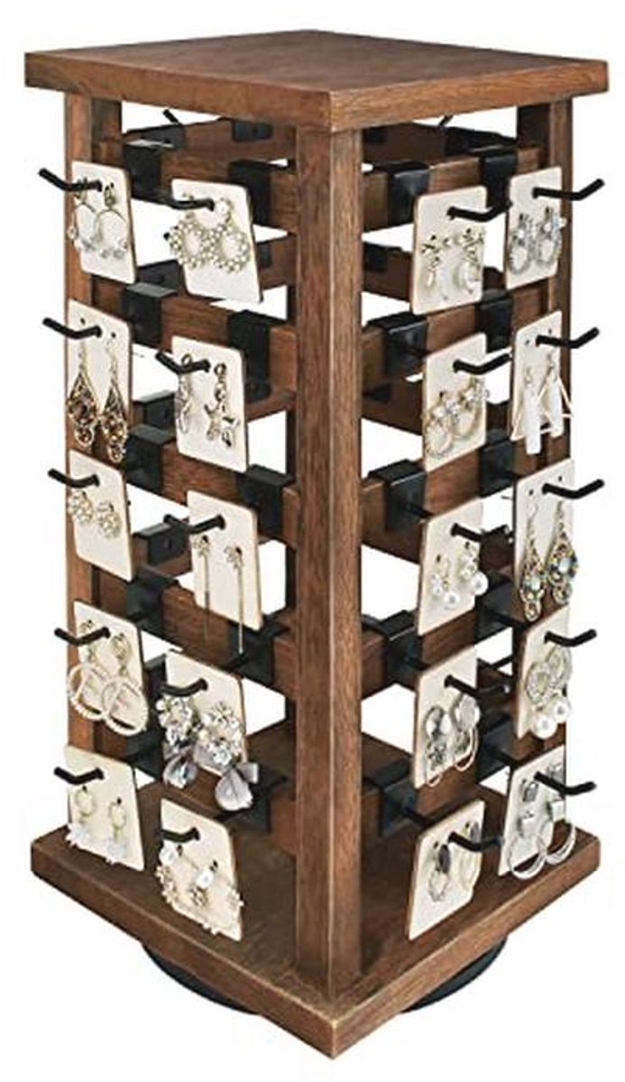 Roterende Houten Sieraden Display Torre met 42 Haken
