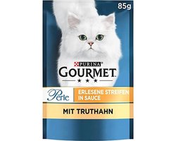 Gourmet Perle Selected Stripes Natvoer voor Katten met Kalkoen – Verpakking van 26 (26 x 85 g)