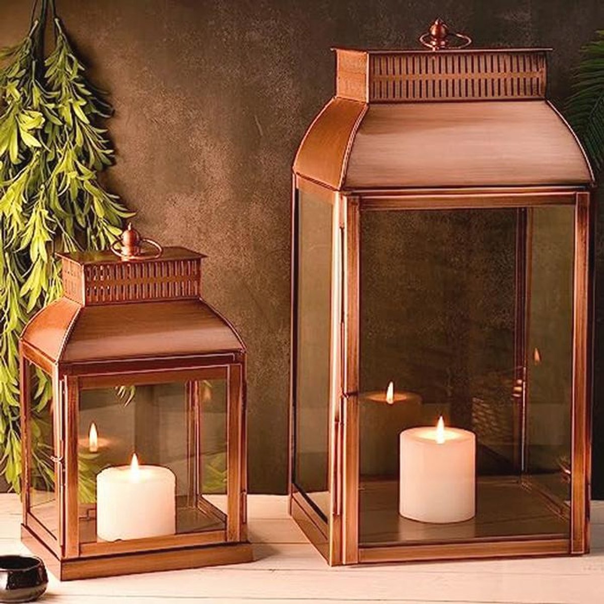 Moderne Tuinlantaarns Set van 2 - 49 cm en 34 cm voor Tuindecoratie