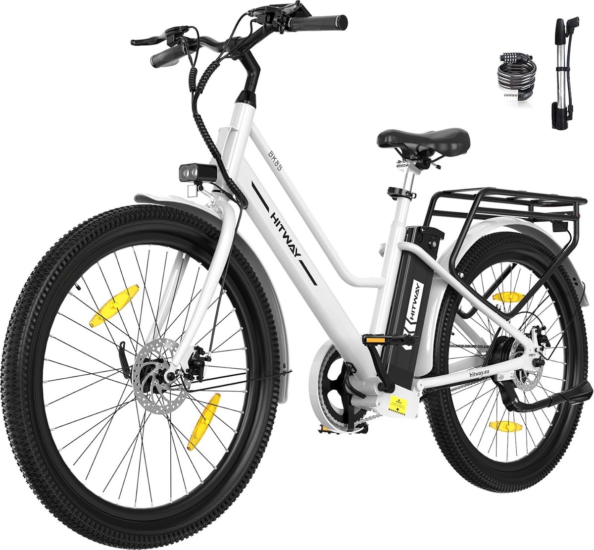 Hitway Elektrische Fiets BK8SL - Trendy 27.5 Inch City Commuter EBike met Afneembare 36V 13Ah Lithium Batterij - Mountain E-Bike met 250W Motor - Damesfiets met App Bediening - IP54 Waterdicht