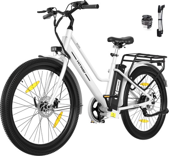 Hitway Elektrische Fiets BK8SL - Trendy 27.5 Inch City Commuter EBike met Afneembare 36V 13Ah Lithium Batterij - Mountain E-Bike met 250W Motor - Damesfiets met App Bediening - IP54 Waterdicht