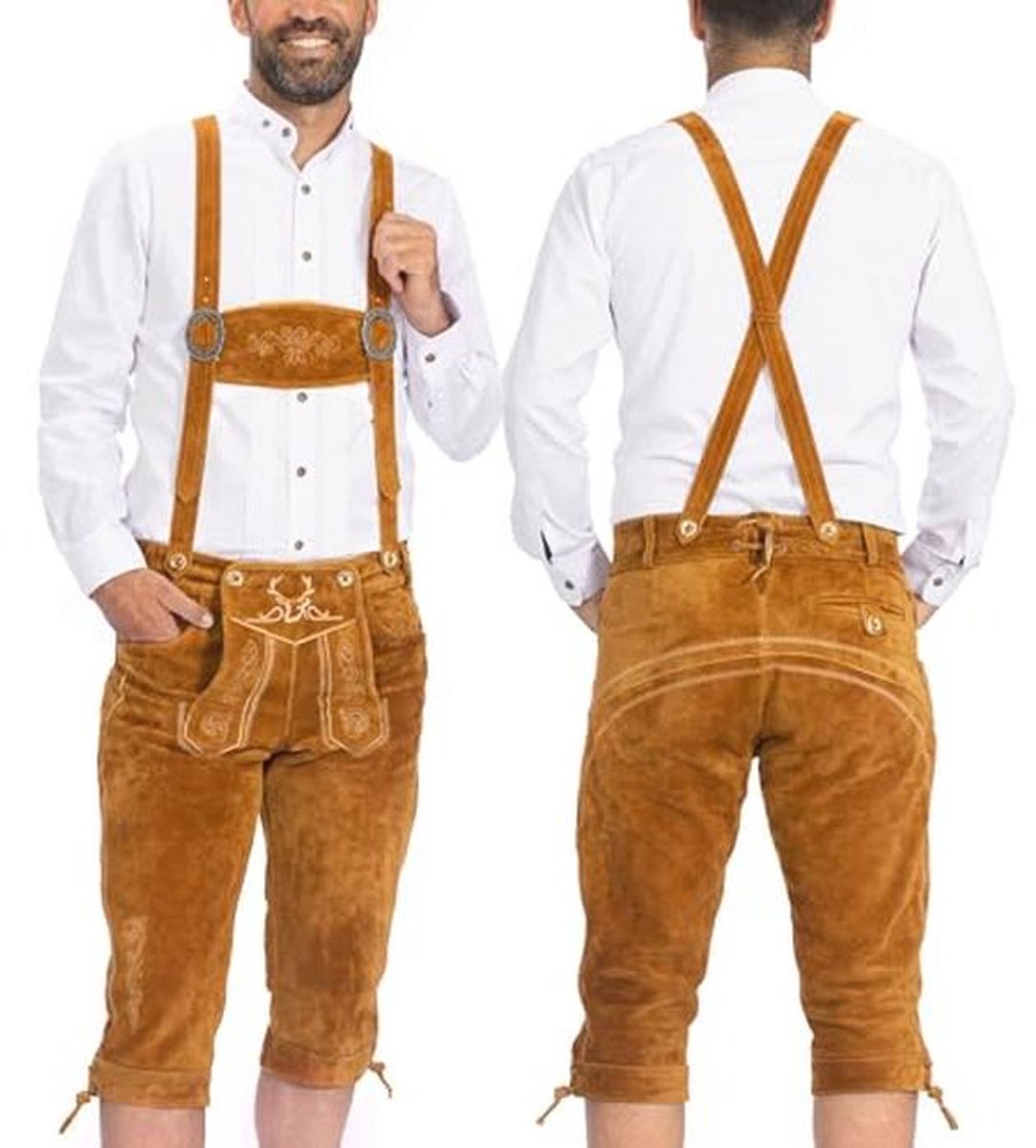 Authentieke Lichtbruine Lederhosen voor Heren - Perfect voor Oktoberfest