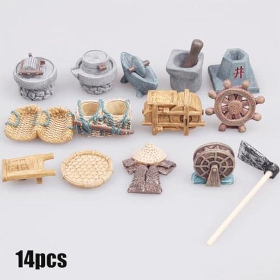 Miniature Fairy Garden Tools Set - 14-Piece Mini Garden Accessories for DIY Decor van Merkloos	 — afbeelding 2