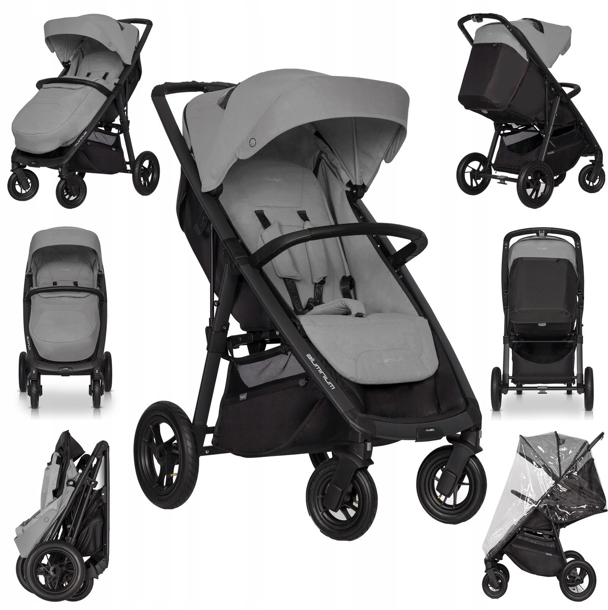 EasyGo Quantum Air kinderwagen - lichtgewicht, Grote Luchtbanden, 0-22kg