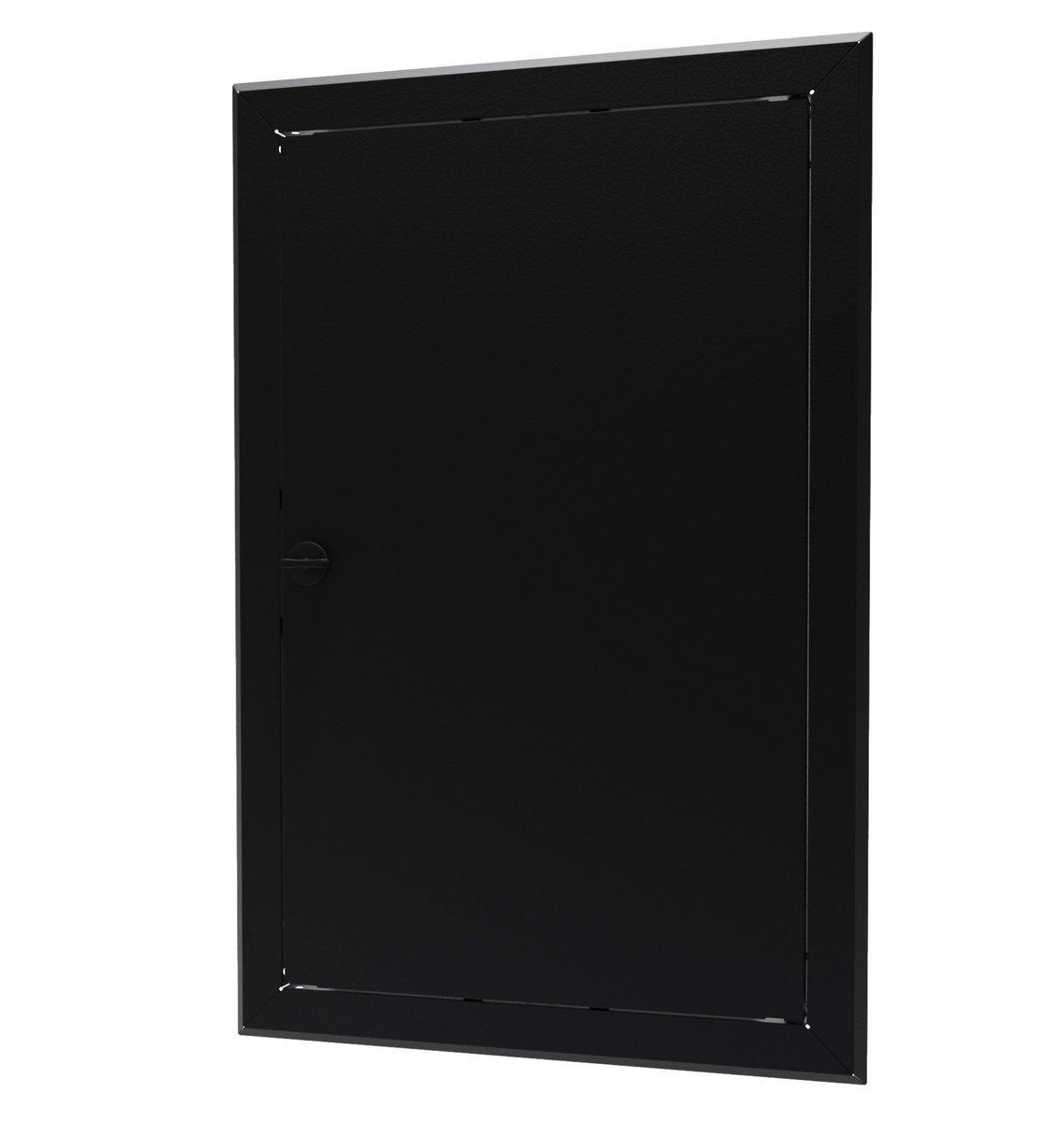 Zwart metalen luik 60x80cm met draaiknop - toegangsdeur