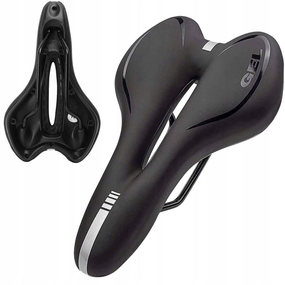 Merkloos Fietszadel - Zacht, Comfortabel, Gel, Ventilatie, Zwart