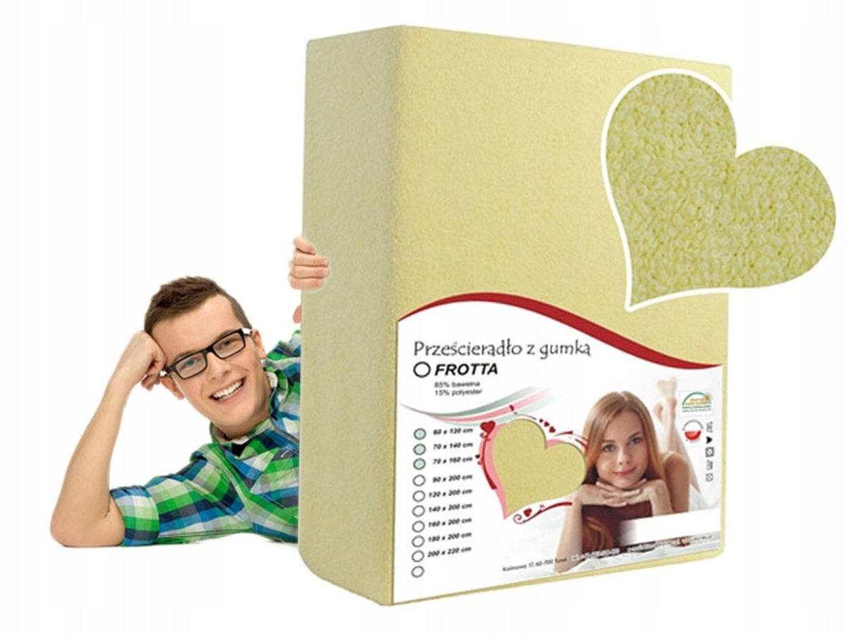 Terry hoeslaken met elastiek 38x80 cm - Crème