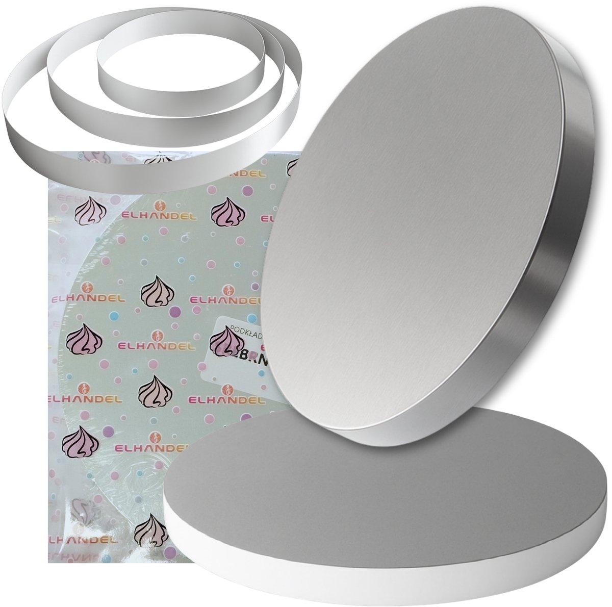 Styrodur Taartonderlegger Rond 20cm Zilver Dik - Decoratie Tape Inbegrepen