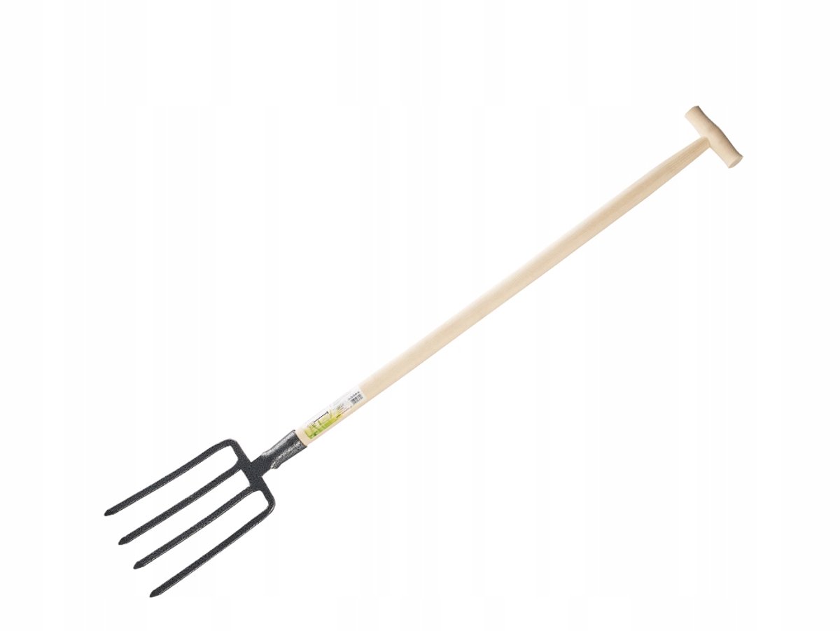 Verkatto 4-tands tuinbouw-vork met houten steel