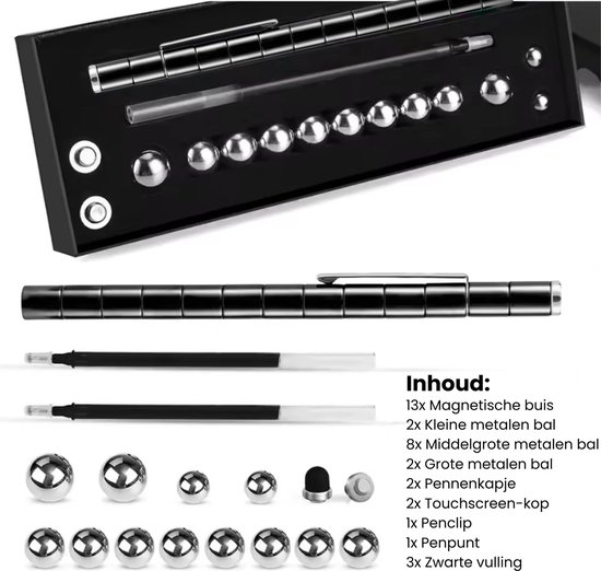 Stylo Fidget magnétique multifonctionnel Caimco® - Stylo magnétique - Stylo à bille - Stylos Crushmetric - Stylo Jet Strato - Cadeau pour les amis