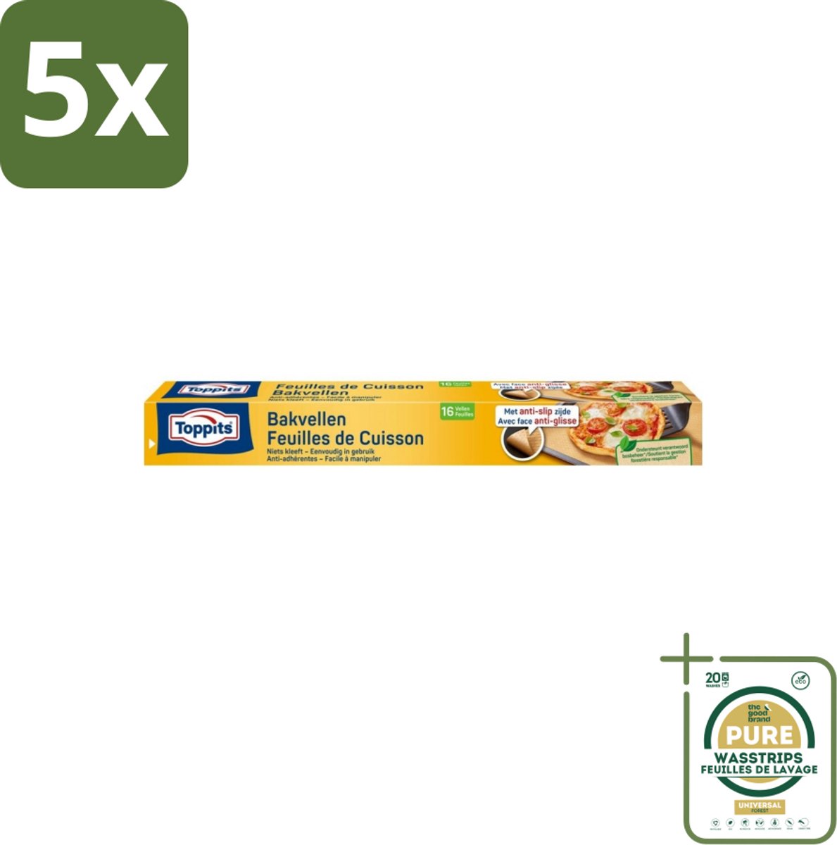5 x Toppits – Bakpapiervellen – 16 vellen - Grootverpakking - Koffiezetapparaat