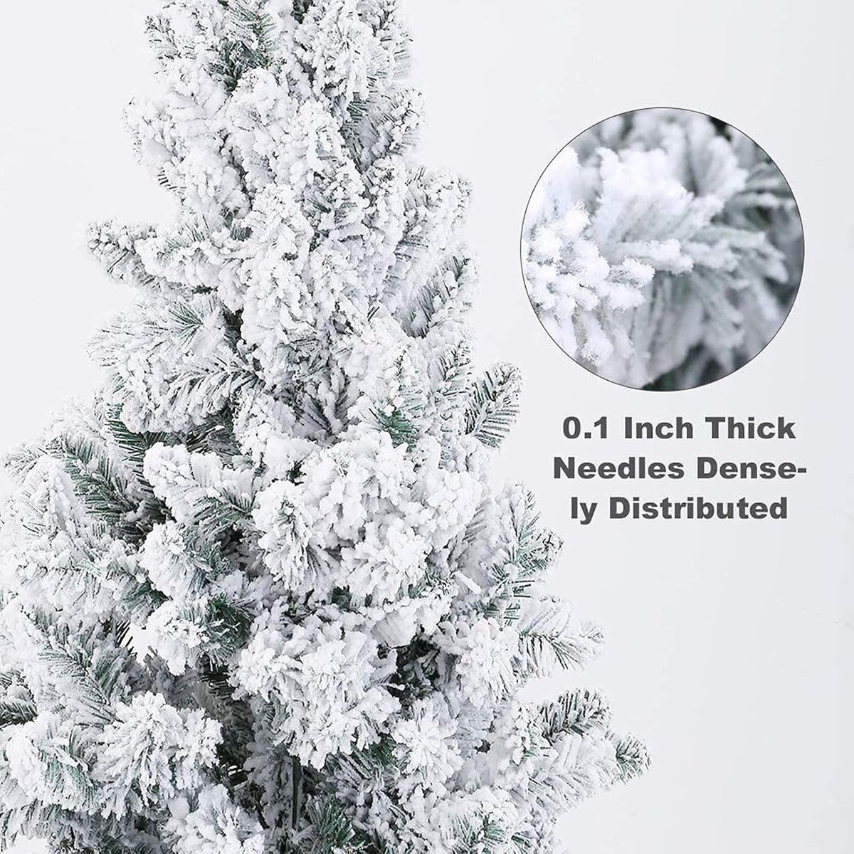 Luxe 3,0 m hoge kunstkerstboom met sneeuweffect - Grote, Volledige, Witte Binnendekoratie & Buitenkerstboom met Binnendeelbare Takken, realistische sparrenboom voor kerstfestival, vakantieversiering