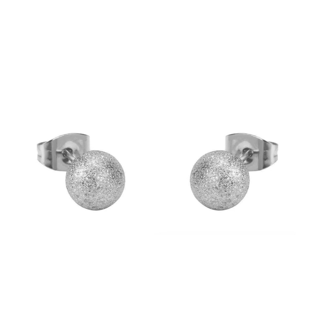 Planet Pink - Oorbellen glitter planeet zilver - Stainless Steel - Roestvrij Staal rvs - Waterproof