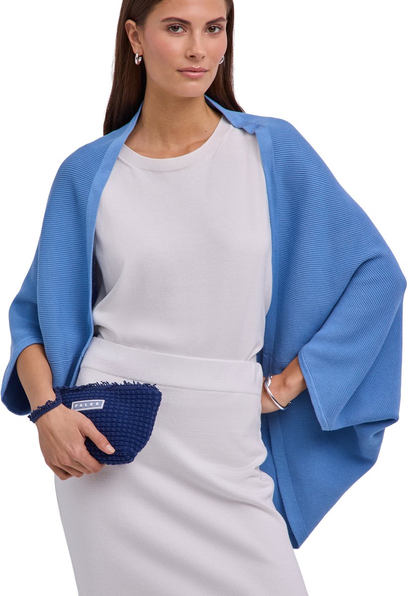 FALKE Summer Fresh Cape comfortabel katoen cape unisex blauw - maat ONESIZE