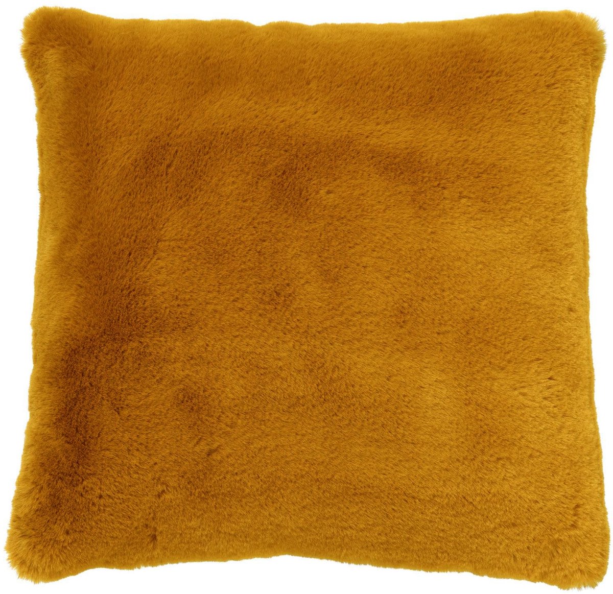 Dutch Decor ZAYA - kussenhoes 45x45 cm - bontlook - effen kleur - Chai Tea - geel - met rits - zonder binnenkussen Mosterd