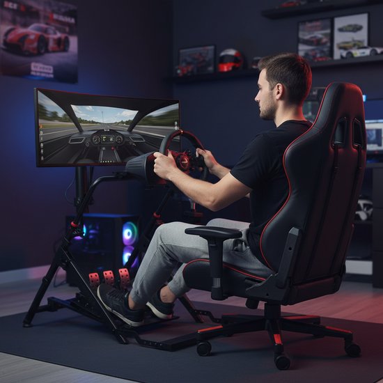 VDD Gaming - Sim racing - Wheel stand - Racestuur standaard - Sim racing cockpit - Opvouwbaar van VDD Gaming — afbeelding 4
